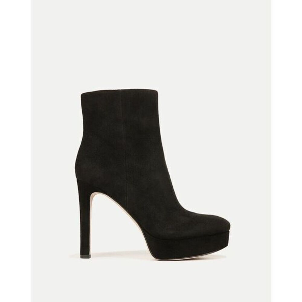 Veronica Beard Womens Suede Dali Platform Stiletto Ankle Bootie Black 8.5